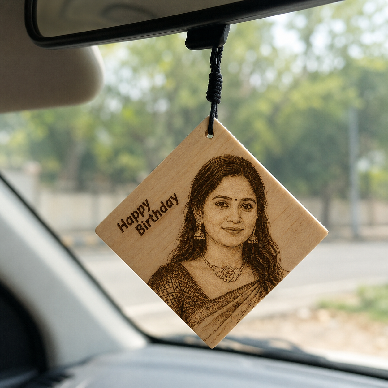 Car Photo Hanging – 8×8 cm Engraved