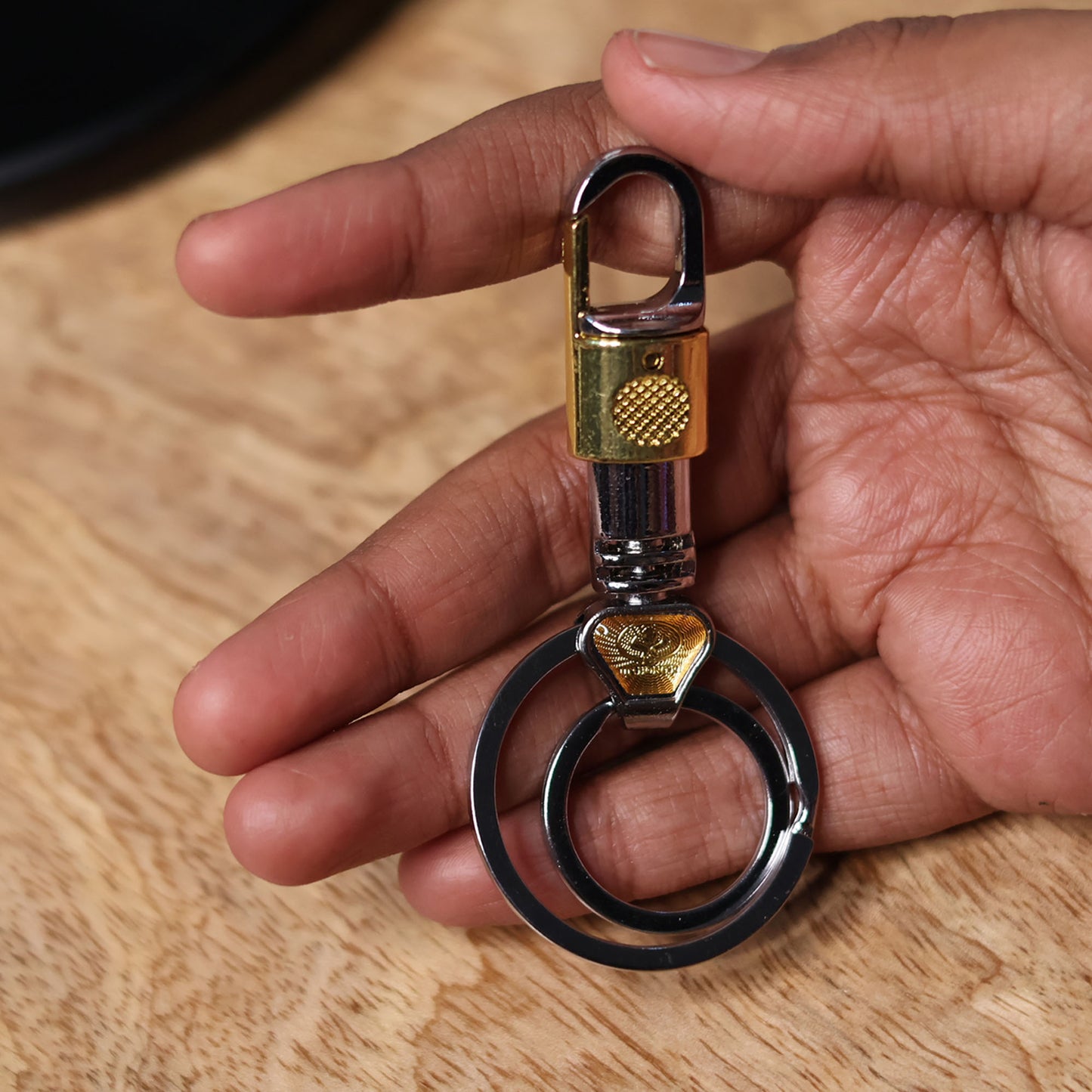 Premium Metal Carabiner Keychain with Dual Key Rings
