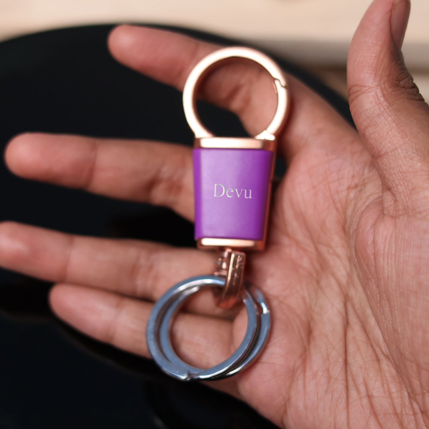 Personalized Premium Metal Keychain – Custom Name Engraved Key Ring - 20