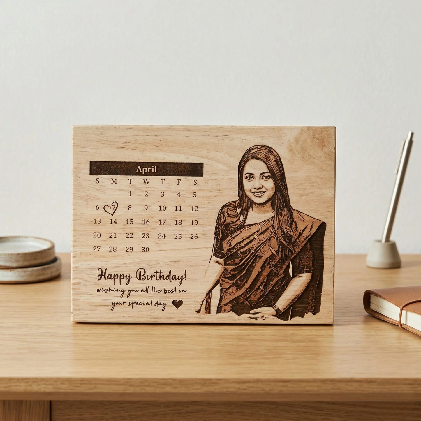 Wooden Printed Calendar Plaque