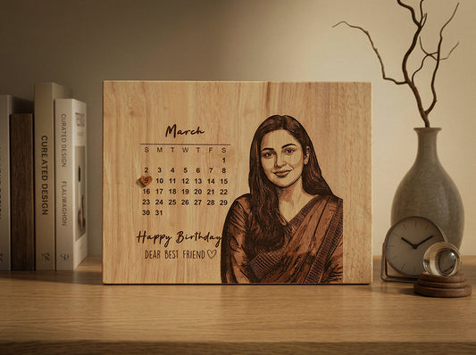 Personalized Wooden Gift Plaque - Custom Printed Keepsake for Birthdays, Anniversaries, Weddings, and Special Occasions (Calendar)