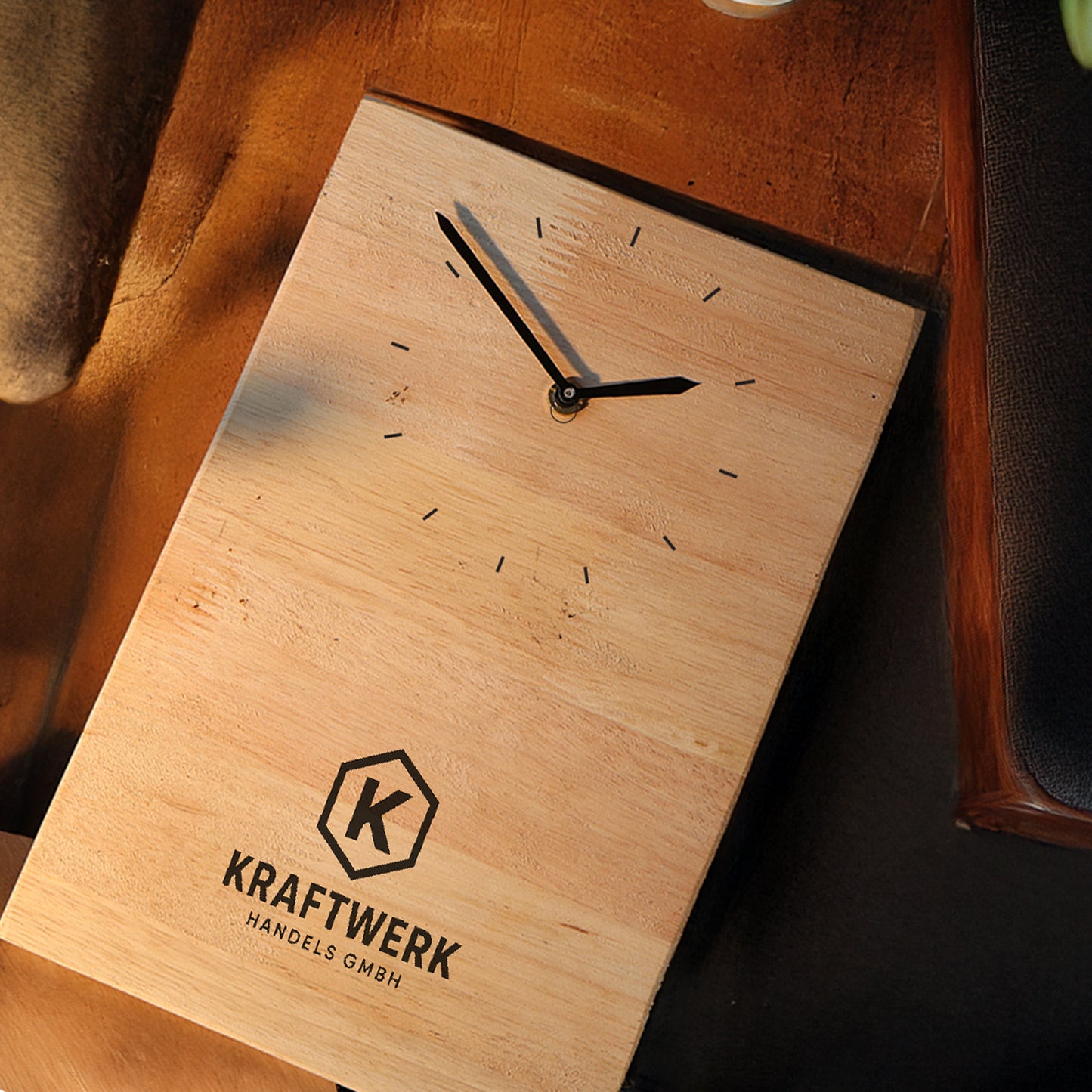 Engraved Wooden Wall Clock  (20x30 cm)