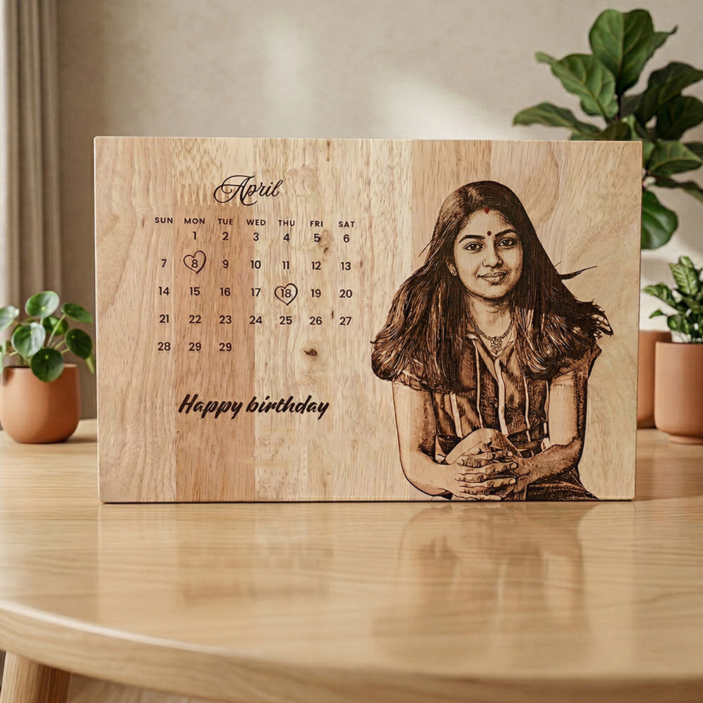 Wooden Printed Calendar Plaque