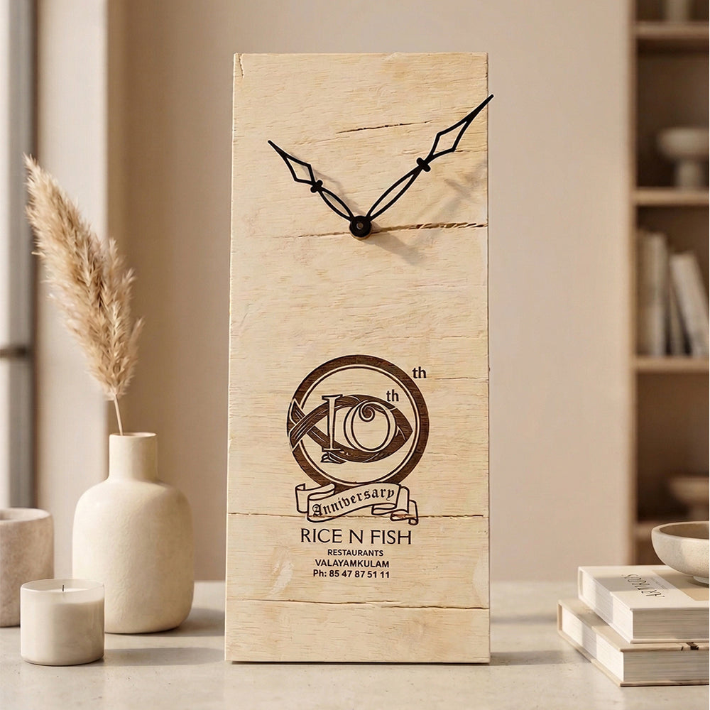 Engraved Clock Gift Plaque (11x30cm)