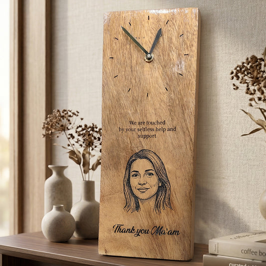 Engraved Clock Gift Plaque (11x30cm)