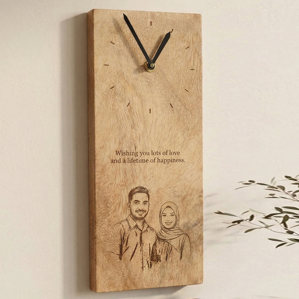 Engraved Clock Gift Plaque (11x30cm)