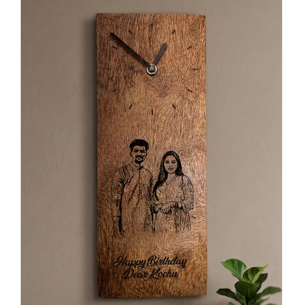 Engraved Clock Gift Plaque (11x30cm)