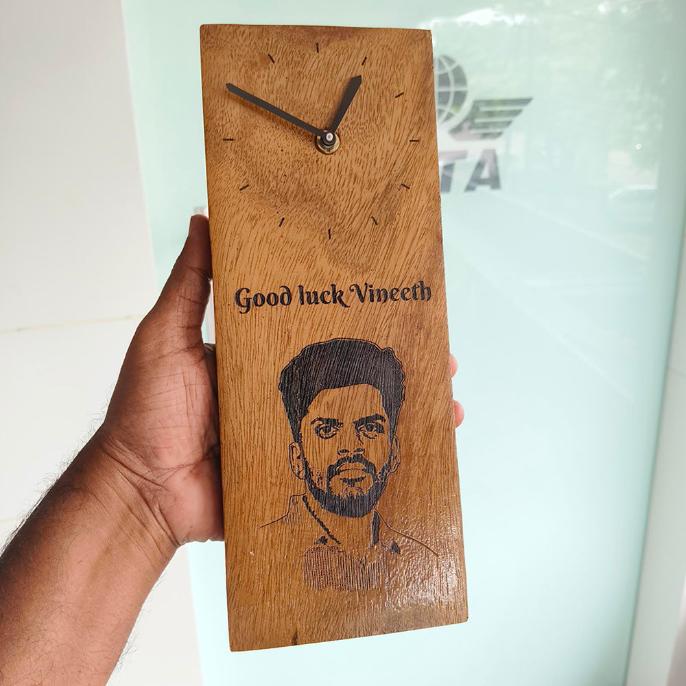 Engraved Clock Gift Plaque (11x30cm)