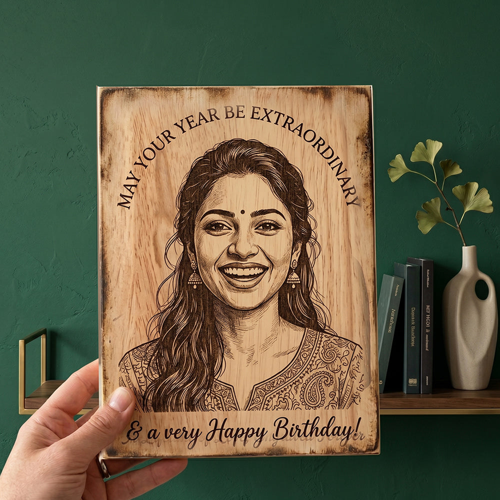 Wooden Engraved Plaque – 15×20 cm