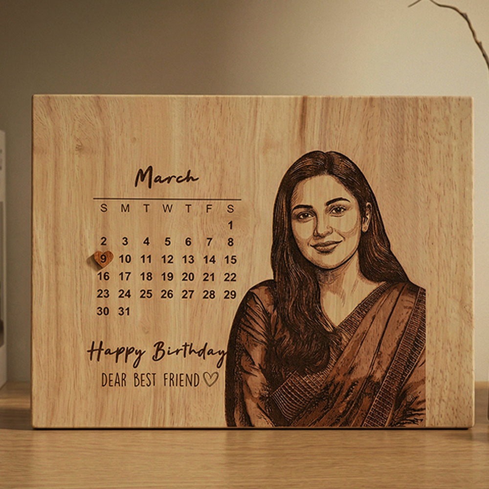 Wooden Printed Calendar Plaque