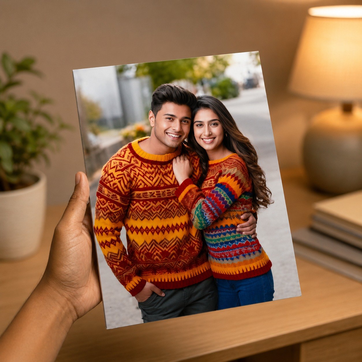 Bramika Artifacts® Personalized Wooden Photo Plaque | Custom UV Printed MDF Photo Block | 20 × 15 cm | Premium Gloss Finish | Ready-to-Display Personalized Gift