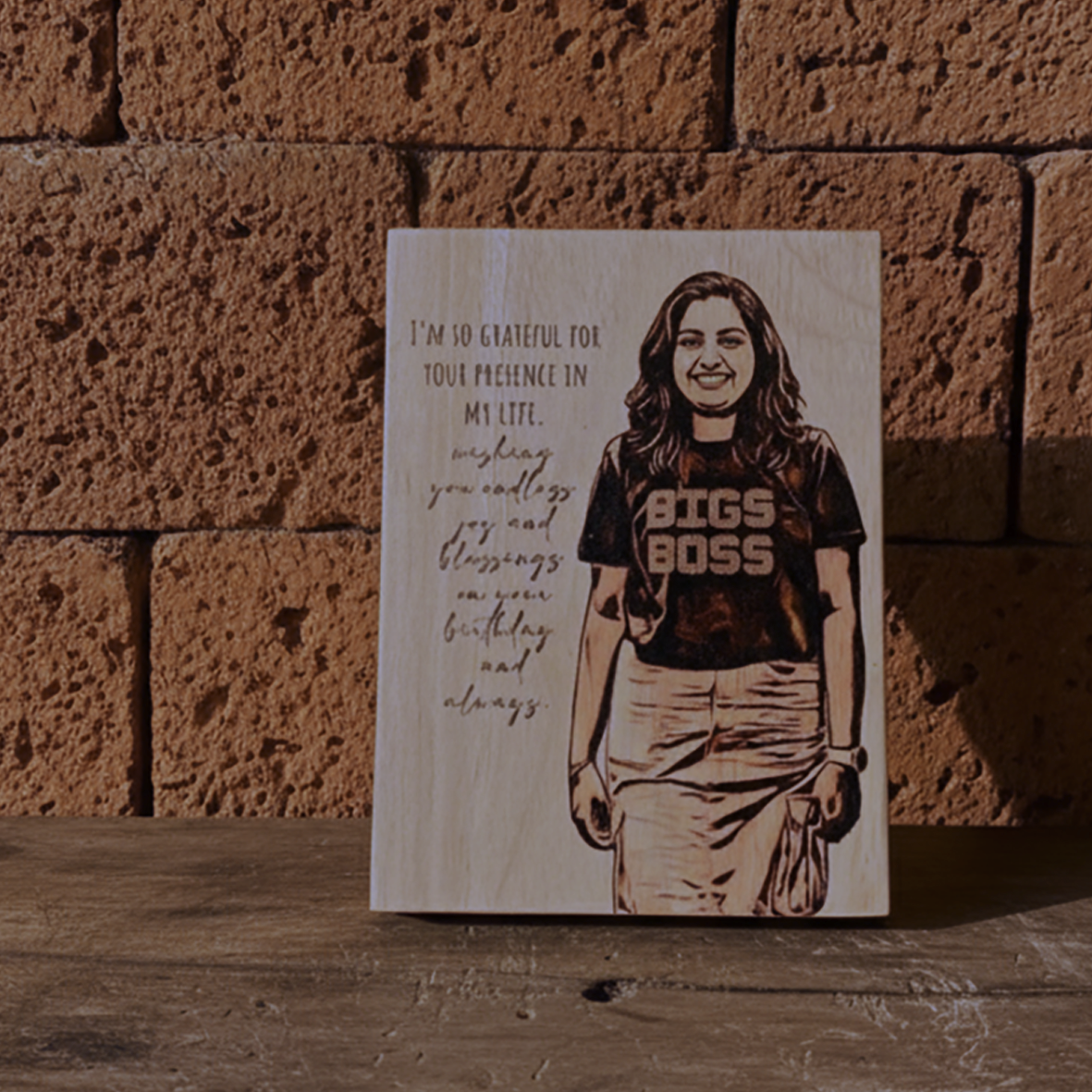 Personalized Wooden Gift Plaque - 15x20 cm Custom Printed Keepsake for Birthdays, Anniversaries, Weddings, and Special Occasions