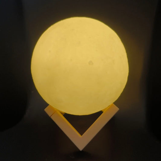 LunaGlow 3D Moon Lamp – Touch Light with Wooden Stand