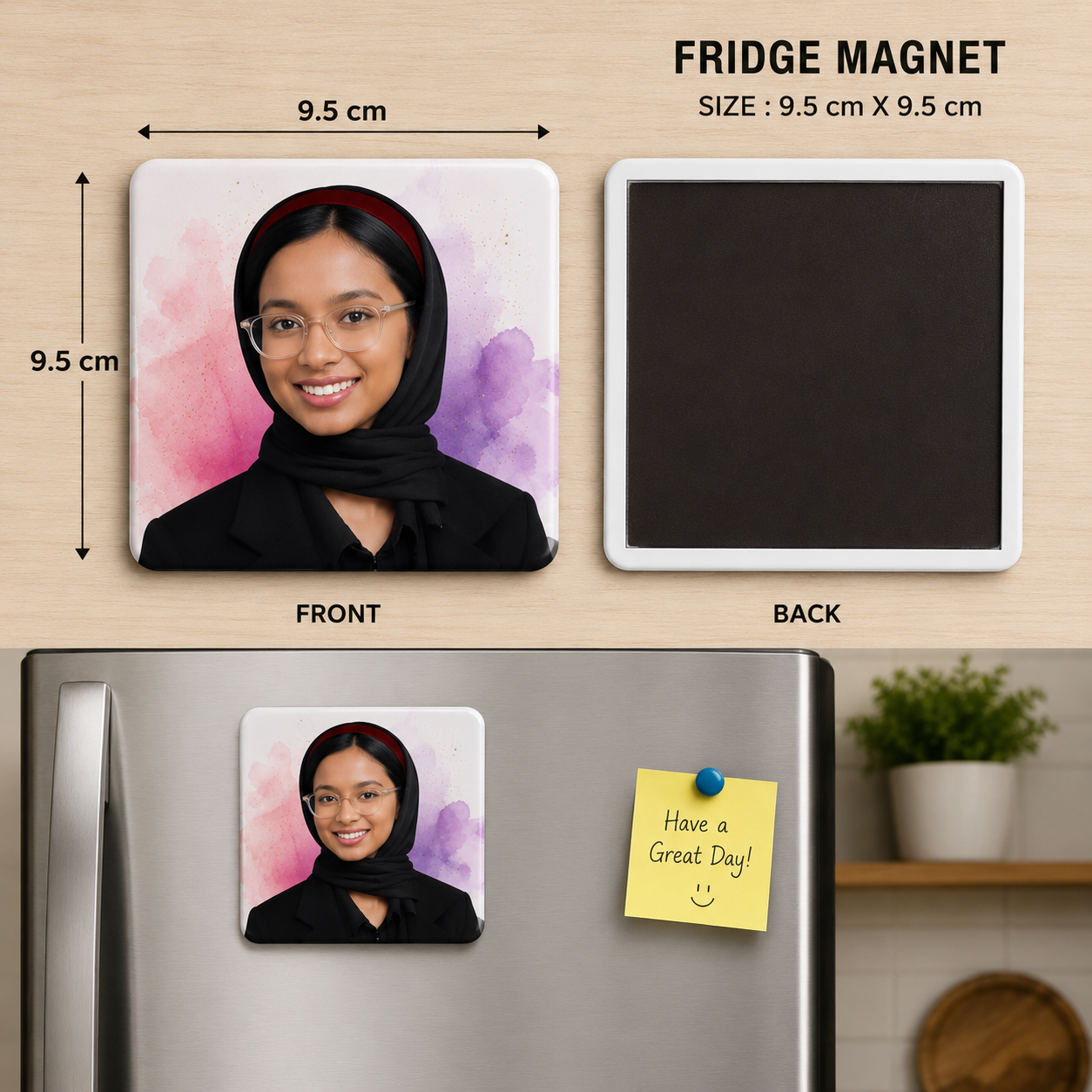 Personalized Square Fridge Magnet