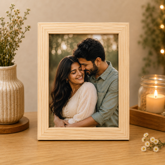 Original Solid Pine Wood Photo Frame – 23 × 18 cm | Natural Wooden Picture Frame | Tabletop & Wall Mount Display