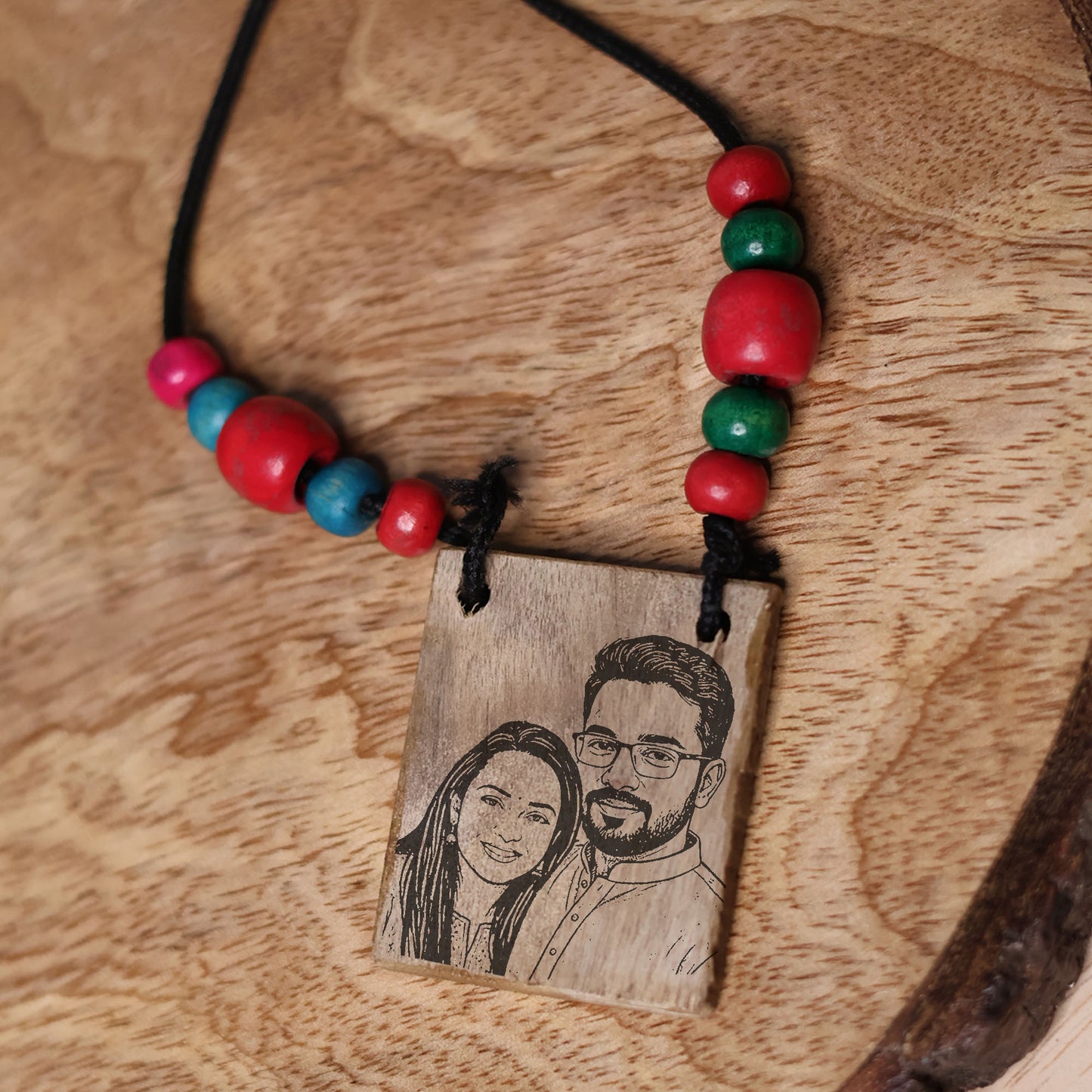 Personalized Wooden Photo Pendant Necklace – Custom Engraved Portrait Locket - 23