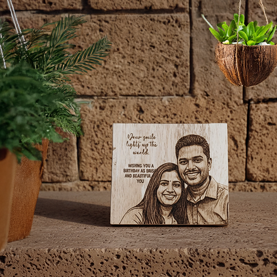 Personalized Wooden Gift Plaque - 13X15cm Custom Printed Keepsake for Birthdays, Anniversaries, Weddings, and Special Occasions
