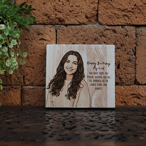 Personalized Wooden Gift Plaque - 13X15cm Custom Printed Keepsake for Birthdays, Anniversaries, Weddings, and Special Occasions