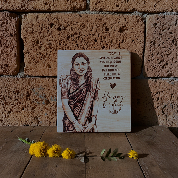 Personalized Wooden Gift Plaque - 13X15cm Custom Printed Keepsake for Birthdays, Anniversaries, Weddings, and Special Occasions