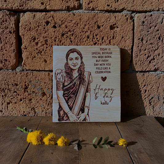 Personalized Wooden Gift Plaque - 13X15cm Custom Printed Keepsake for Birthdays, Anniversaries, Weddings, and Special Occasions