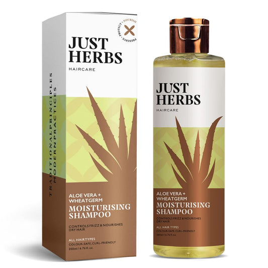 Just Herbs Ayurvedic Silky Strength Anti Dandruff & Hairfall Shampoo For Men & Women - Suitable For Dry Hair Scalp, Sulphate & Paraben