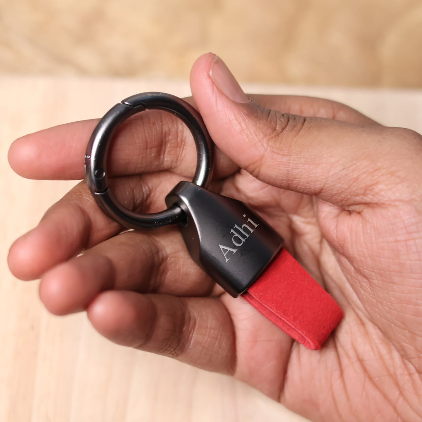 Personalized Loop Keychain – Custom Name Engraved Metal Key Ring - 14