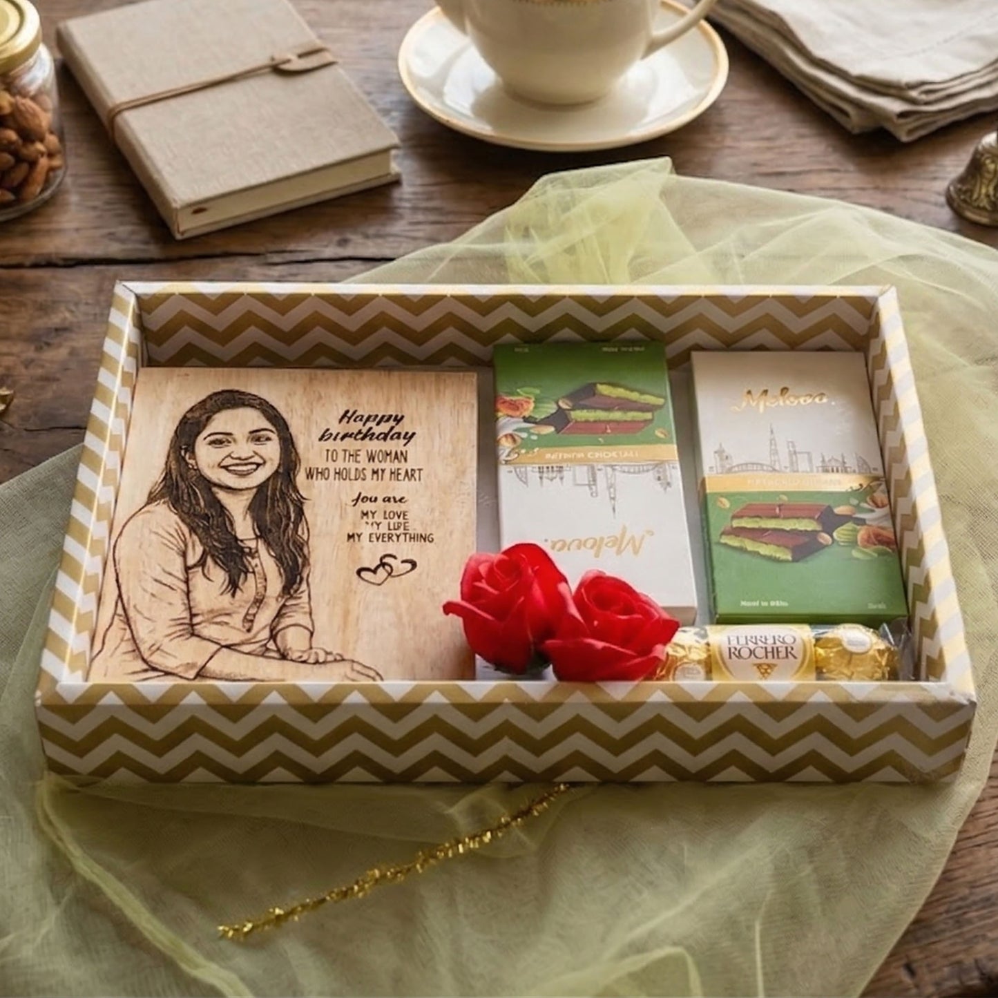 Personalized Wooden Portrait Gift Combo – COMBO NO. 32