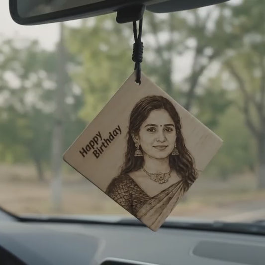 Car Photo Hanging – 8×8 cm Engraved