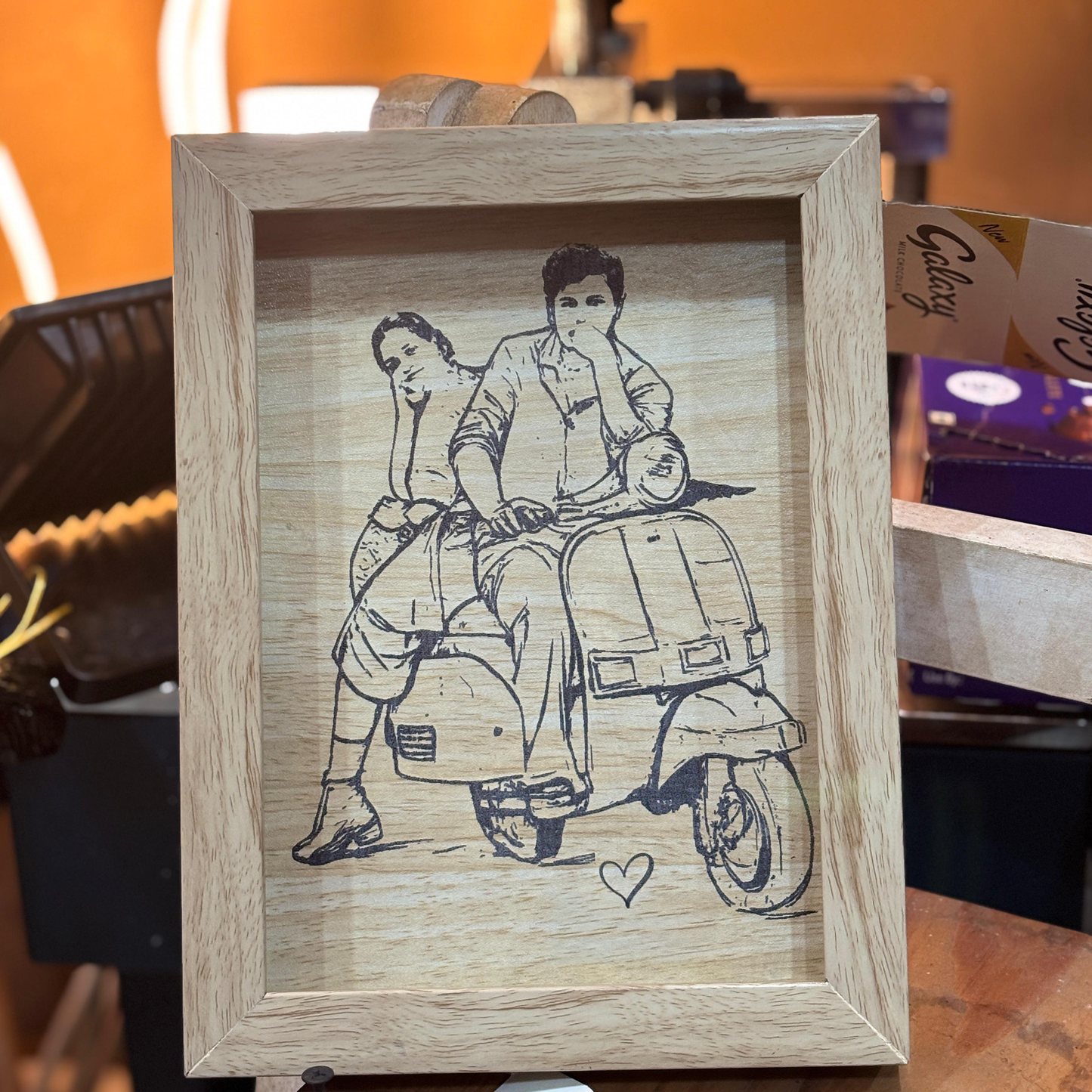 Engraved Wooden Frame - Custom Handcrafted Art