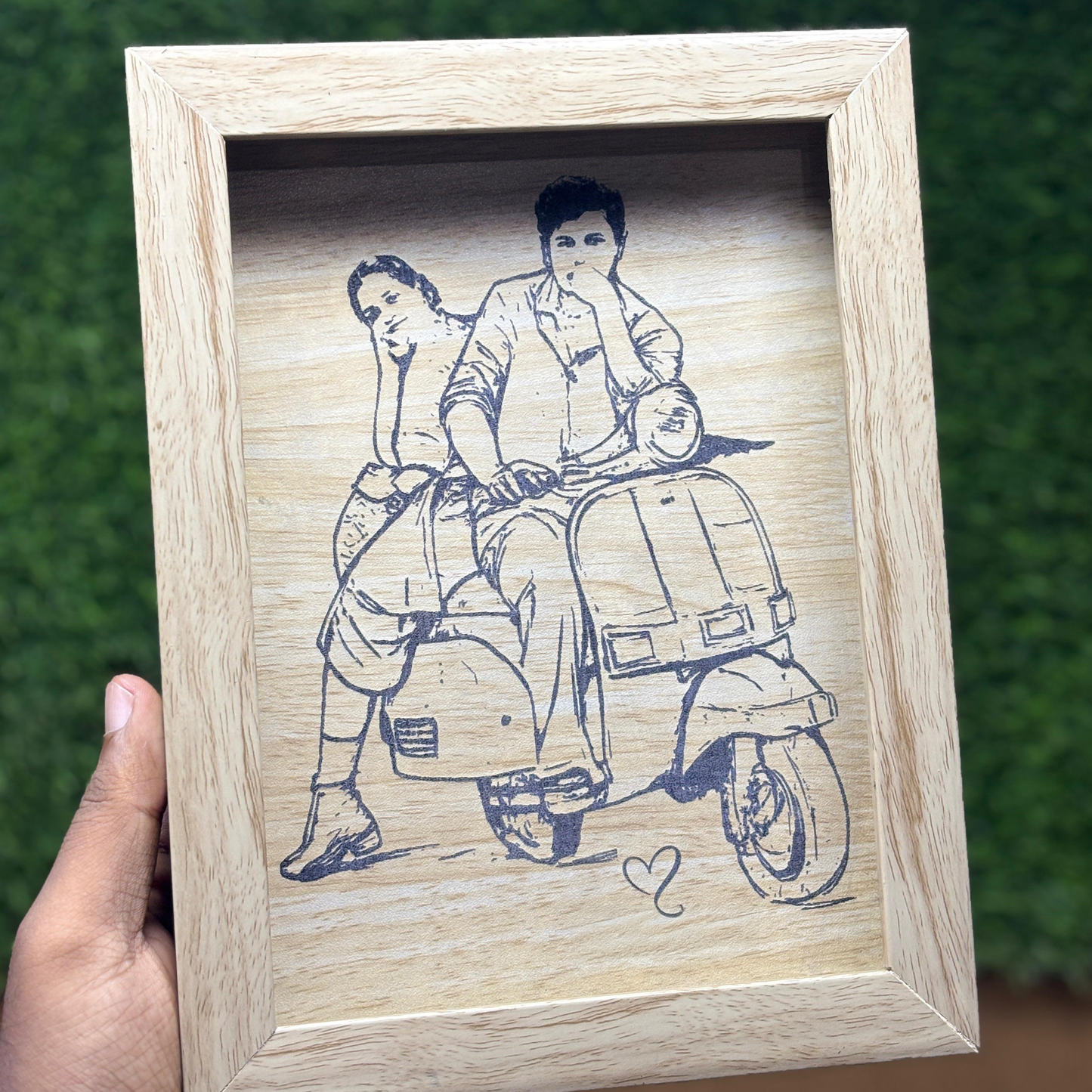 Engraved Wooden Frame - Custom Handcrafted Art