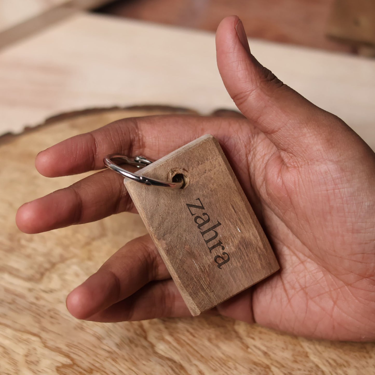 Personalized Photo Engraved Wooden Keychain – Custom Portrait Laser Engraving - 11